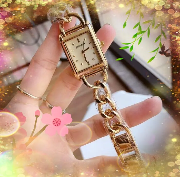 有名な長方形の形状小型ダイヤナースタイルすべてのステンレス鋼の時計女性クォーツムーブメントゴールドシルバーカラーかわいいブレスレット腕時計モントレデフルク