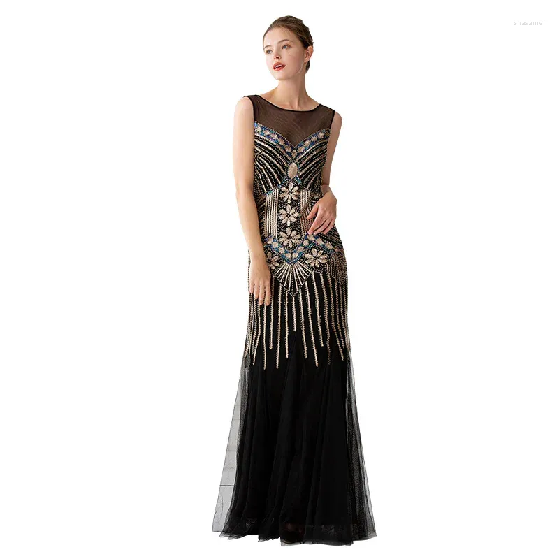 slim fit dress slacks 1920s Red Natalia Long Gatsby Dress main image 0