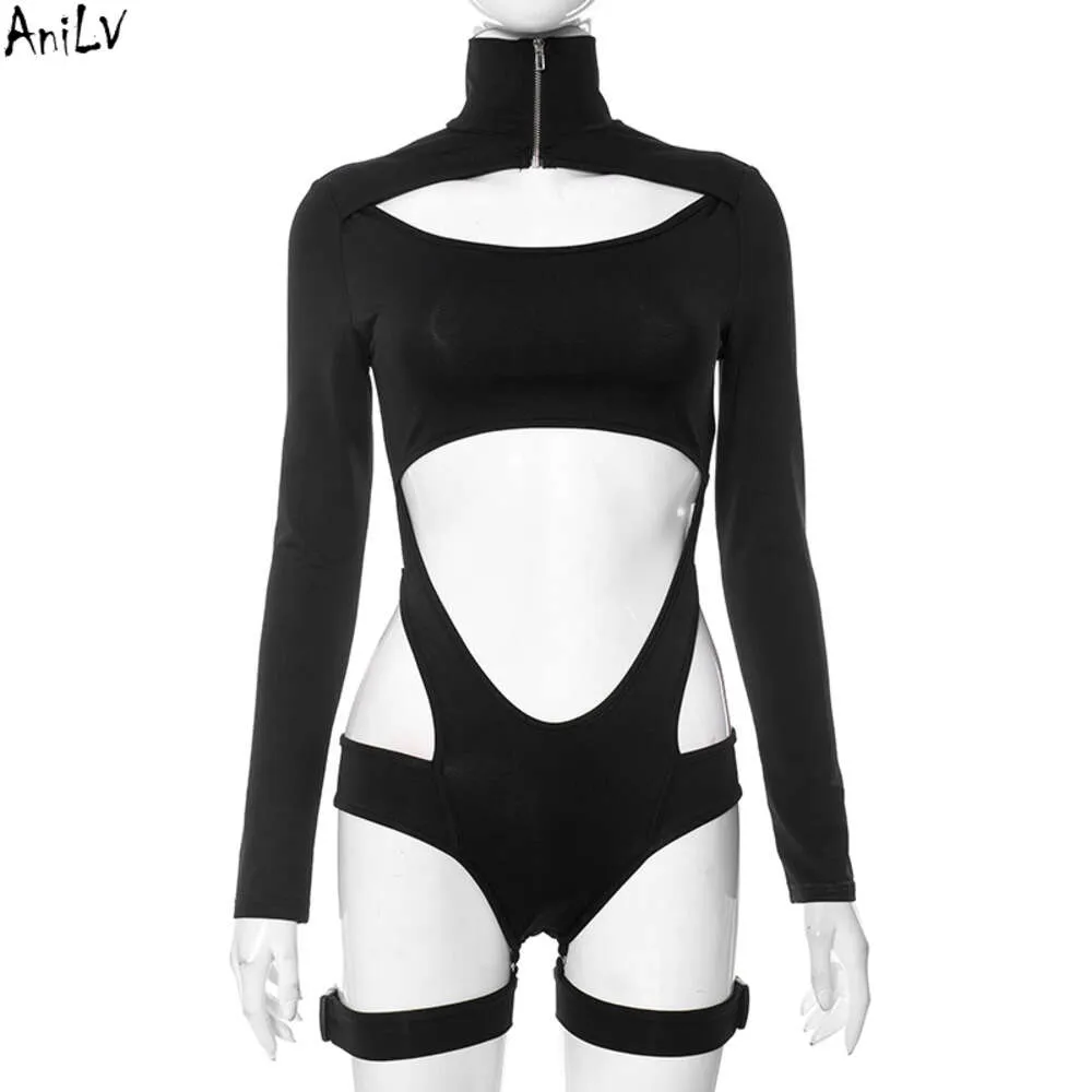 ANI Film Game Agent Assassin الضيق بذلة Cosplay Women Hot Strap Hollow Bodysuit مع أزياء حلقة الساق Cosplay