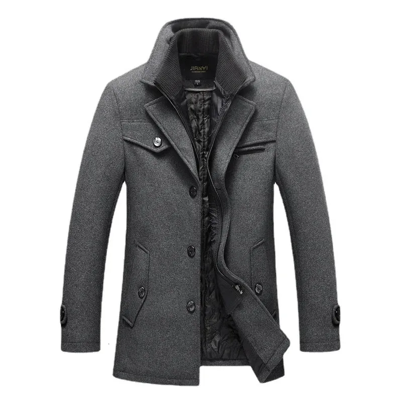 Men's Wool Blends High Quality Winter Coats Male Business Casual Trench Coats Men Cashmere Trench Coats Winter Jackets Overcoats Wool Blends 5 231101