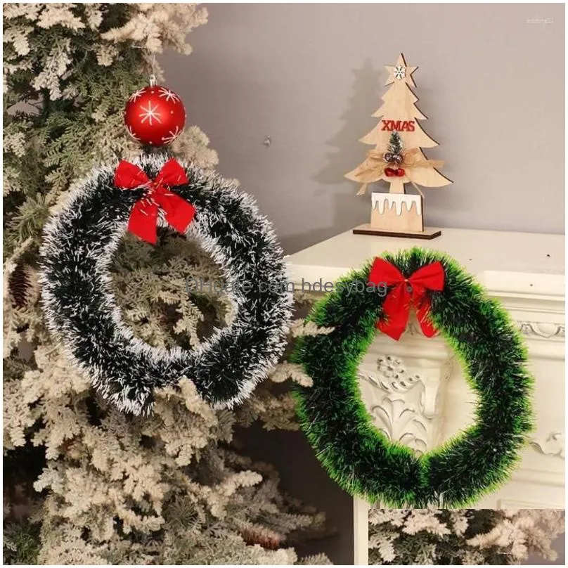 decorative flowers 2/1pcs christmas wreath xmas tree diy garlands vine rattans door wall hanging ornaments year party decorations
