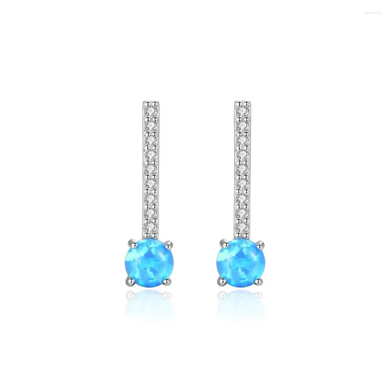 Örhängen Sanyu Real 925 Sterling Silver Drop For Women Anniversary Fine Jewelry Round Colorful Fire Opal Pendientes Gift SE0412