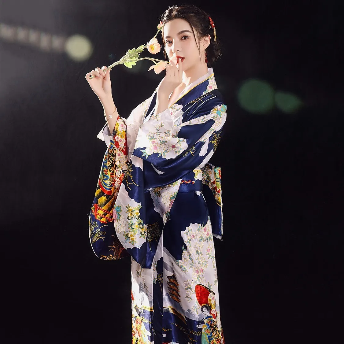 Japanese Traditional Kimono Gown With Obi Print Flower Airy Dress Best Ethnic Wear Online For Women Geisha Haori Yukata Suit 230331 From Cong03 23.02 DHgate.Com