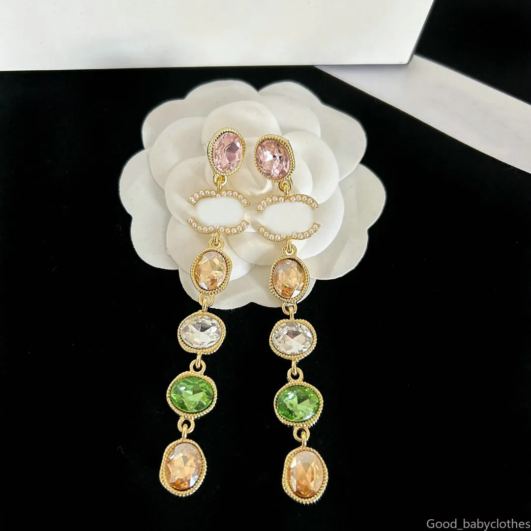 Crystal Dangle Earring Merk Designer Oorbellen Luxe Sieraden Vrouwen Liefde Cadeau Bruiloft sieraden accessoires