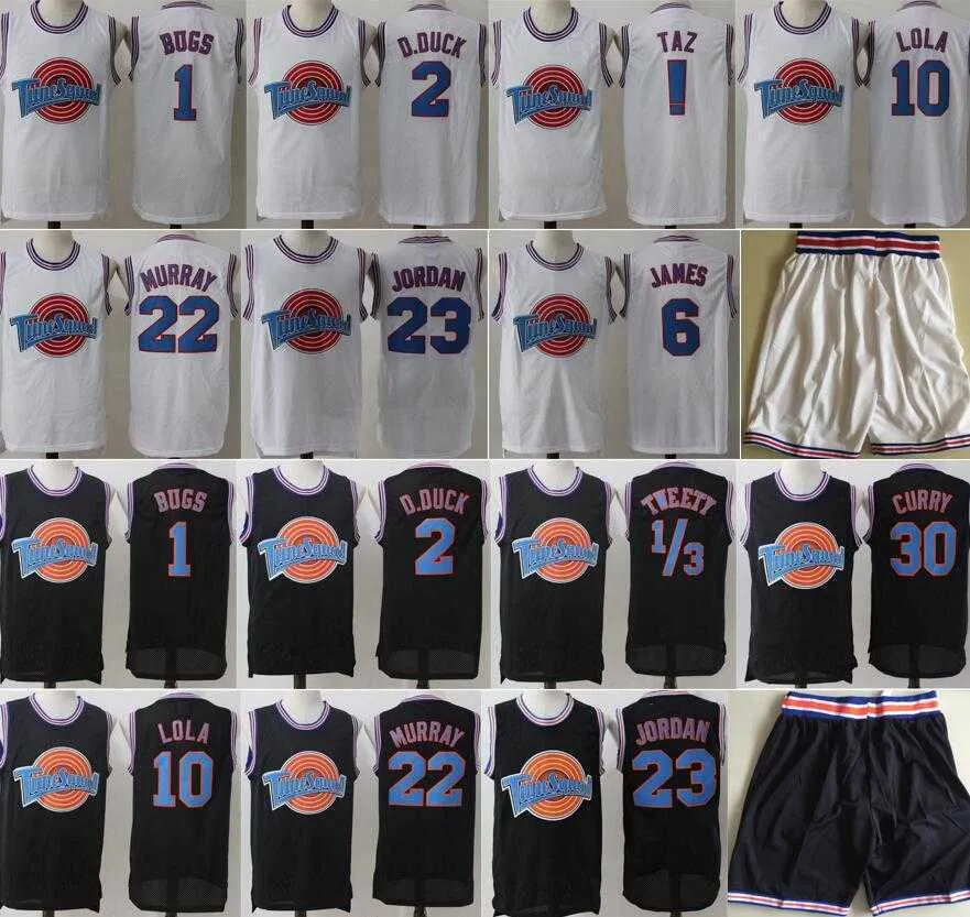 Space Jam Jerseys Movie Tune Squad Looney Daffy Duck Bill Murray Lola Bugs Bunny Taz Tweety Michael James Curry Basketball Shorts