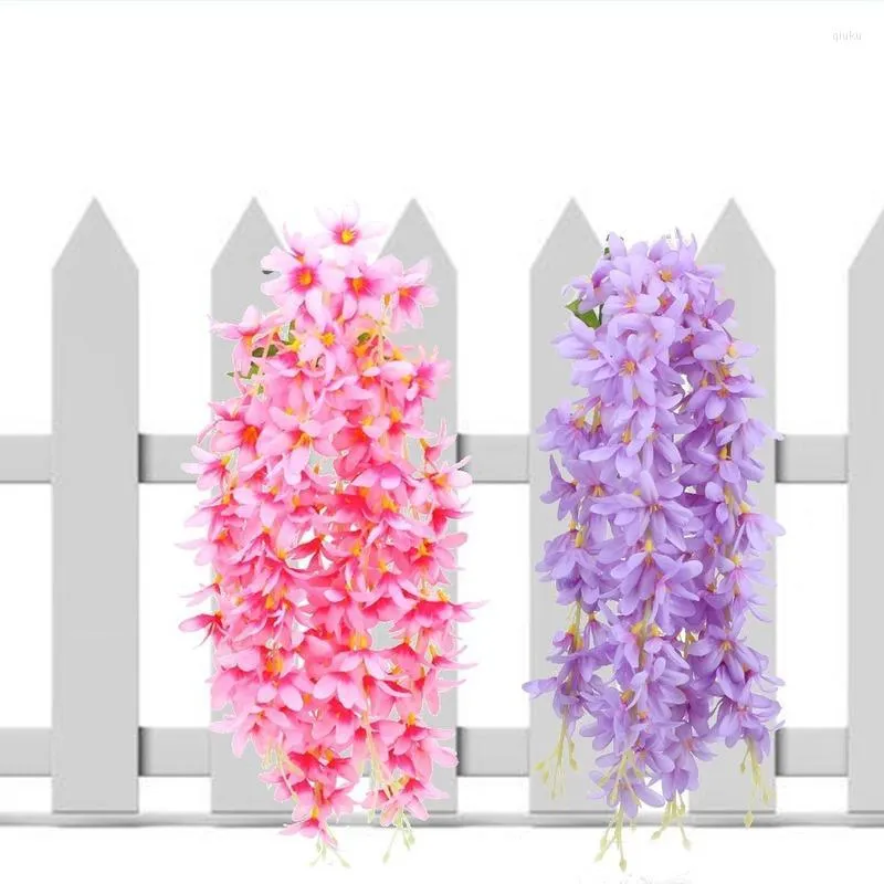 Fiori decorativi Artificiali Lilla Vite Fiore Glicine Decorazione della festa nuziale appesa per la pianta domestica