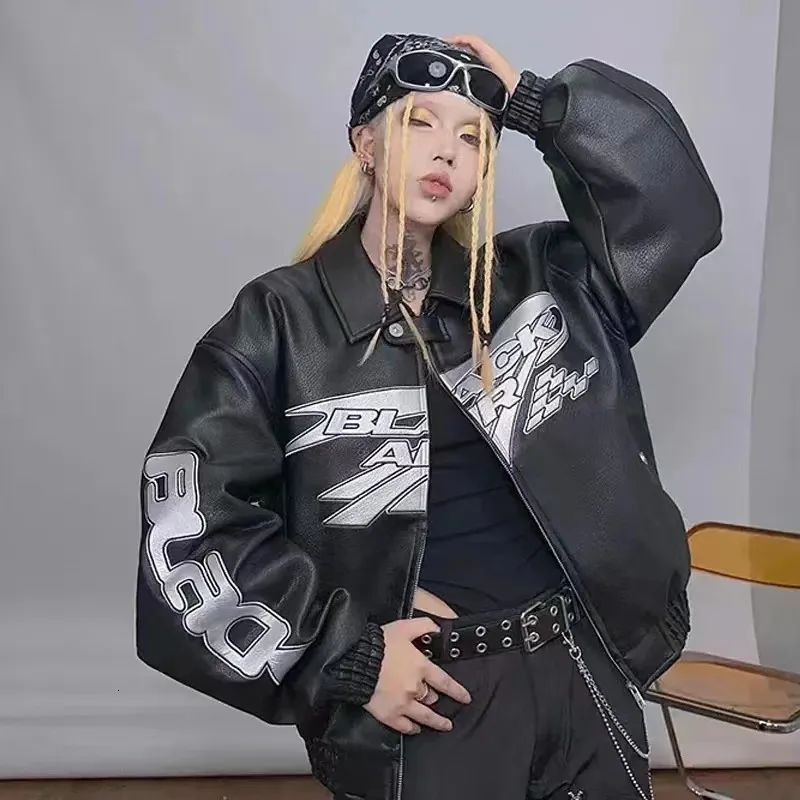 Leather Jacket Men Racing Women Coat Bomber Korean Fashion Hip Hop Vintage Winter Outfits Clothing Coats Top From Yizhan04 58.4 DHgate.Com