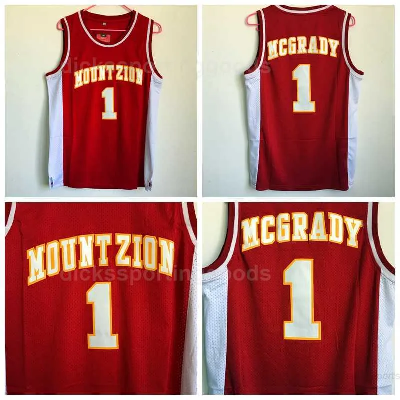 NCAA College Men Tracy McGrady Jerseys 1 Basketball Wildcats Mountzion McGrady High School Jerseys University Red Breattable Free Frakt