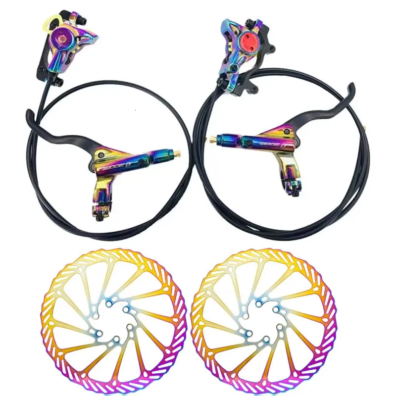 Bike Brakes ZOOM Rainbow External Internal Wiring Hydraulic Disc Brake Bicycle Front Rear 900 1500mm Hose MTB Bike Oil Pressure Brakes 231031