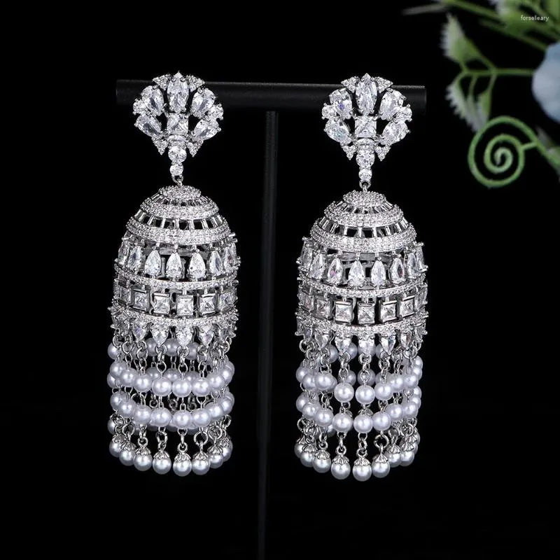 Boucles d'oreilles pendantes tendance en forme de lanterne pour femmes, bijoux de mariée de dubaï, cadeau de fête de mariage, E9800