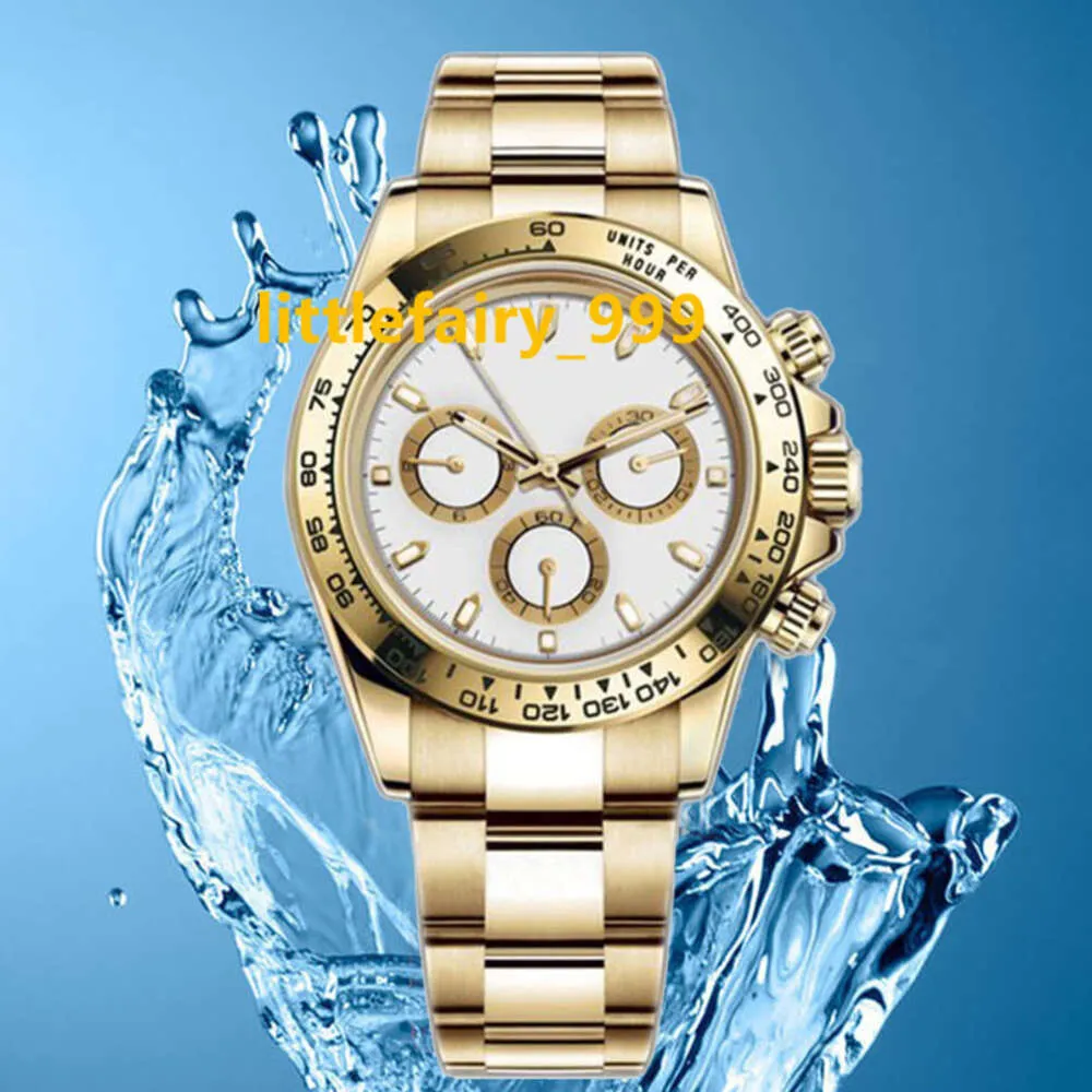 Mens 116500 Panda orologio automatico orologio da polso meccanico luminoso di lusso quadrante bianco acciaio inossidabile zaffiro orologi Dytona clone orologio da polso da uomo di alta qualità
