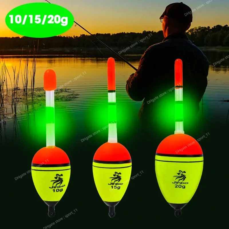 EVA Luminous Fishing Night Float Light Stick Foam Plastic Bobber Sea Rock Fishing Striking Floats Fishing Accessories 10/15/20g FishingFishing Float Automotive