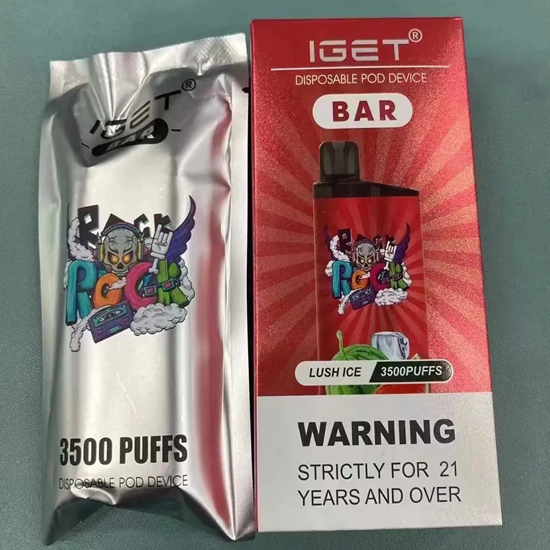 Original IGET BAR 3500 Puff Disposable electronic cigarette Vape Pen 800mAh battery 5% concentration Pods pre filled steam kit Bang 2K Puffs