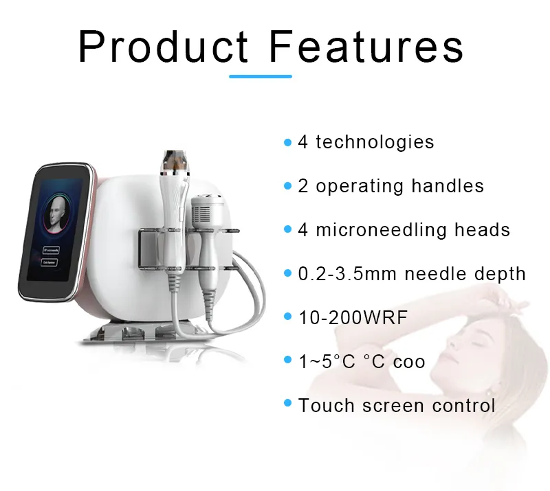 RF Microneedle 기계 없음 바늘 메소 메소 요법 총 인젝터 제거 얼굴 리프팅 물 주입 방지 살롱 1 1 미용 장비의 노화 살롱 2