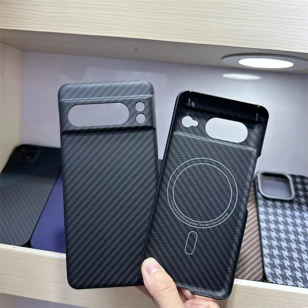 Genuine Carbon Fiber Aramid Slim Case for Google Pixel 8 Pro 8 Matte Mag Safe Cover