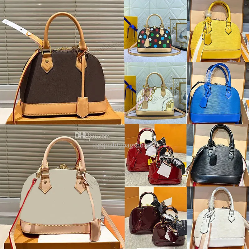 Tote Bag Classic Alma Bb Shell Bag Women Black Red Patent Leather ...