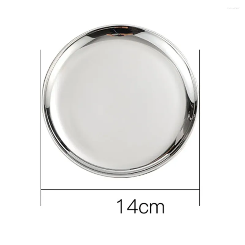 Plates Brand Durable Plate Tray Stainless Steel 14/17/20/23/26cm Accessories Breakfast Dining Dinner Dinnerware Dish