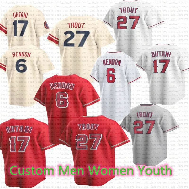 17 Shohei Ohtani honkbal jerseys Mike Trout Jo Adel Adel Anthony Rendon Jared Walsh Taylor Ward Luis Rengifo Brandon Drury Max Stassi Custom Jersey Men Women Kids