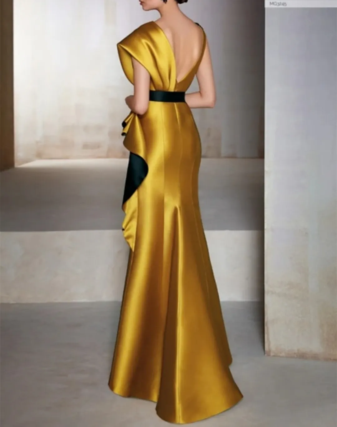 slim fit dress slacks Cinderella Divine Long Sleeve Off or On the Shoulder Soft Satin Dress Style  #7482 main image 1