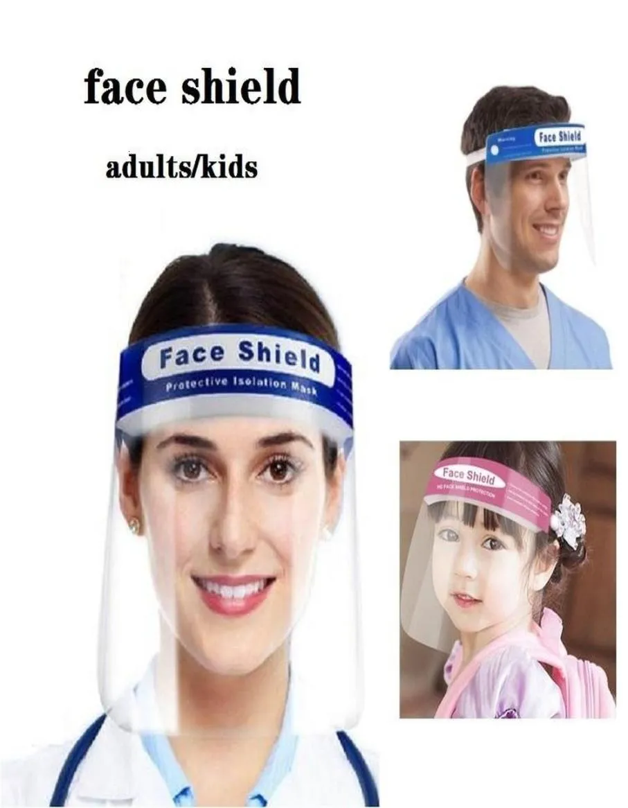 Antifog Pet Face Shield Säkerhet Vuxna barn Skyddande mask full ansikte täcker transparent antispitting ansiktsskydd mask designer ma4755303