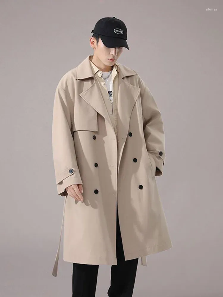 Trench da uomo Giacca a vento Cappotto lungo impermeabile allentato casual 2023 Giacche primaverili di marca Cappotto soprabito di moda per uomo