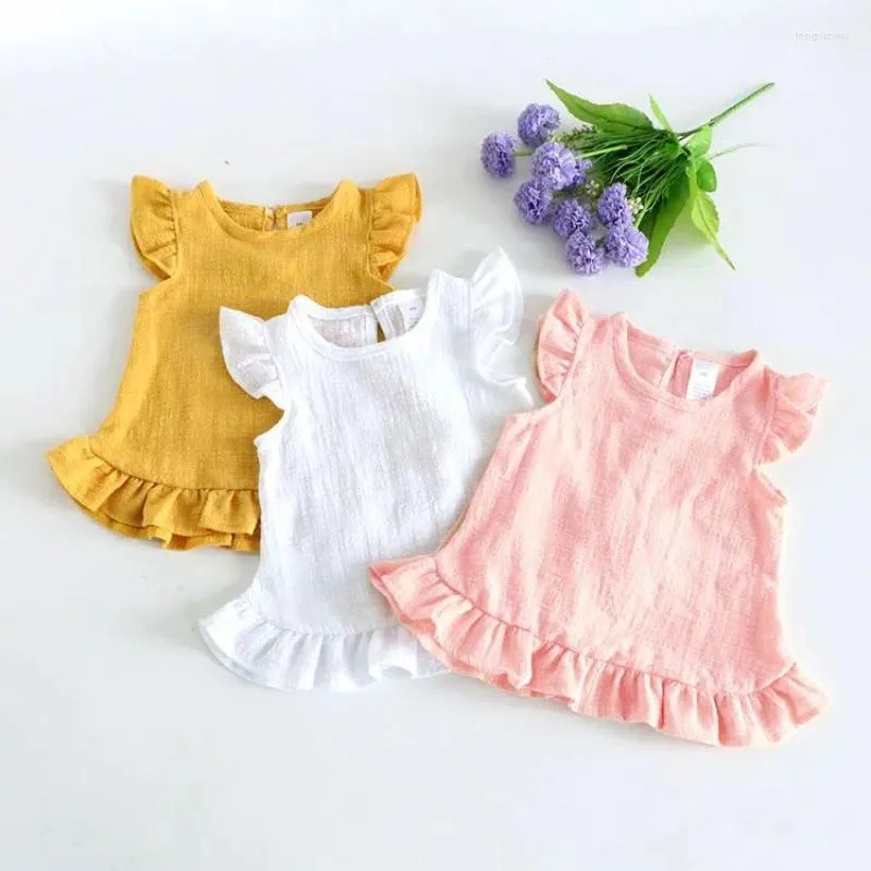 Mädchen Kleider Baby Rock Koreanische Version Puppe Hemd Ärmeln Baumwolle Leinen Qualität kinder Top Mode Vielseitig Mädchen Kleid