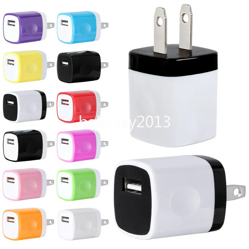 5V 1A US AC Home Travel Wall Charger Plug Power Adapter Voor iphone 12 13 14 Samsung Galaxy s8 s10 note 10 S22 S23 htc B1