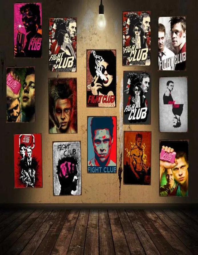 Fight Club Classic Movie Tin Sign Metal Plate Iron Painting Wall Bar Coffee Home Art Craft Decor9948242