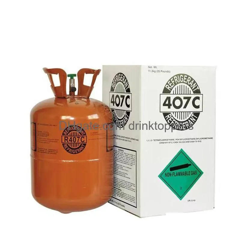 Freon stalen cilinder verpakking R407C 25Lb tankkoelmiddel voor airconditioners Drop Delivery