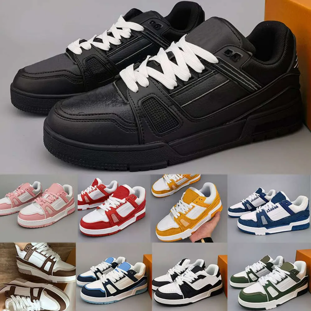 toppkvalitet casual skor designer tränare sneaker virgil kalvskinn läder abloh svart vit grön röd blå överlägg plattform utomhus promenad låg smyg