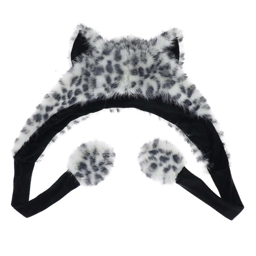 Cosplay Ani Snow Leopard Hairy Hat Winter Warm Plush Paw Cap Cosplay