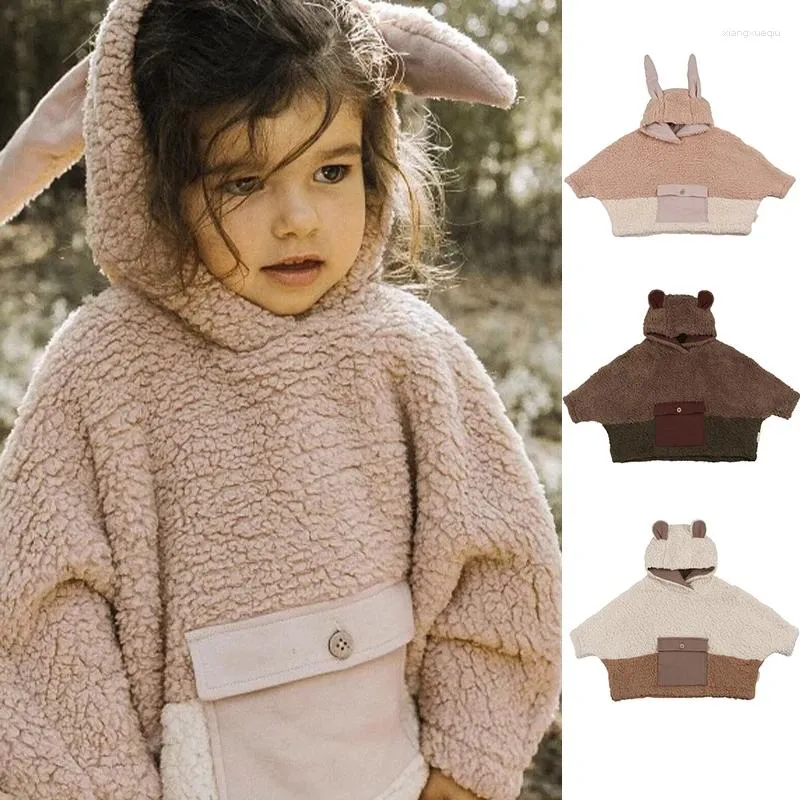 Vestes bébé manteau Style nordique 23 automne et hiver sweat-shirt polaire pour enfants en bas âge à capuche bouffée mignon chaud