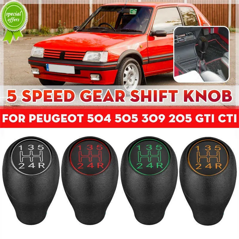 Ny manuell växelknapp 5 hastighetsspakskifter hanterar plastbiltillbehör Peugeot för 205 CTI Gear Head Shift Handball