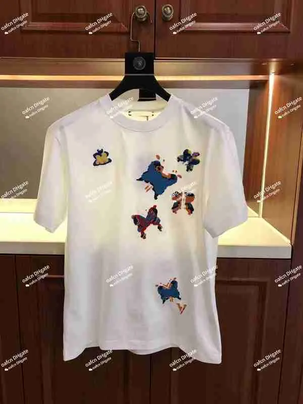 Polos pour hommes Designer populaire T-shirt à manches courtes Coton Marque de luxe Personnalité de la mode Broderie Col rond Chemise Top OK5F