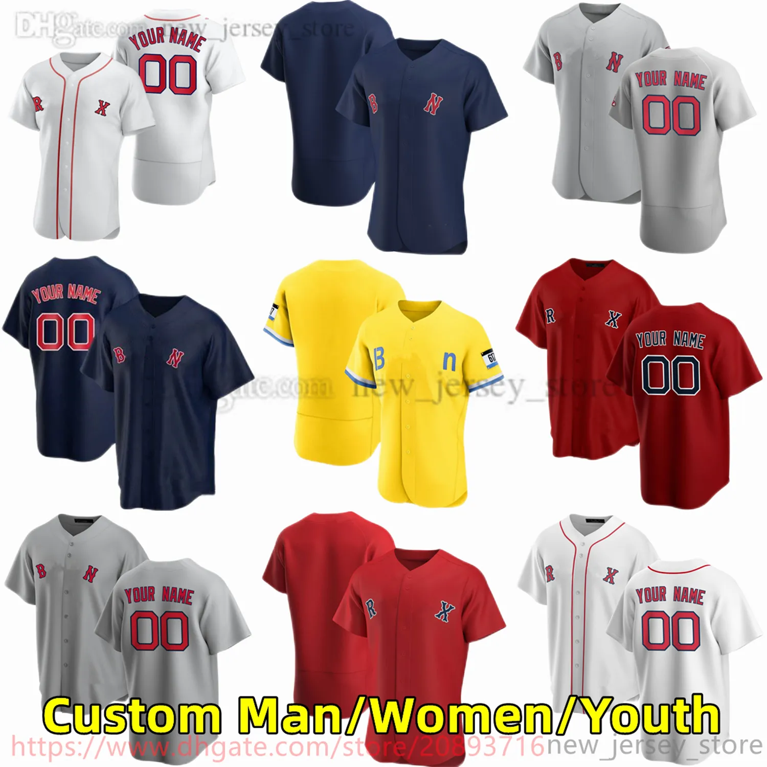 Custom S-6XL Movie College Baseball draagt Jersey Stitched 2 XanderBogaerts 15 DustinPedroia 11 RafaelDevers 41 ChrisSale 99 AlexVerdugo Hong Away Jerseys