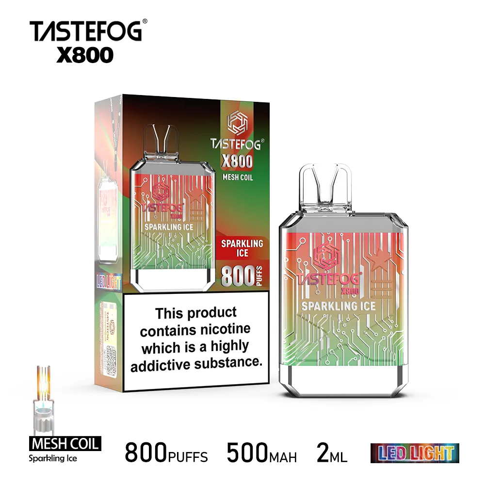 E Zigaretten 800 Puffs Tastefog Tek Kullanımlık Pod Vape Shisha 2ml 500mah Fabrika Fiyatı Taze Stok