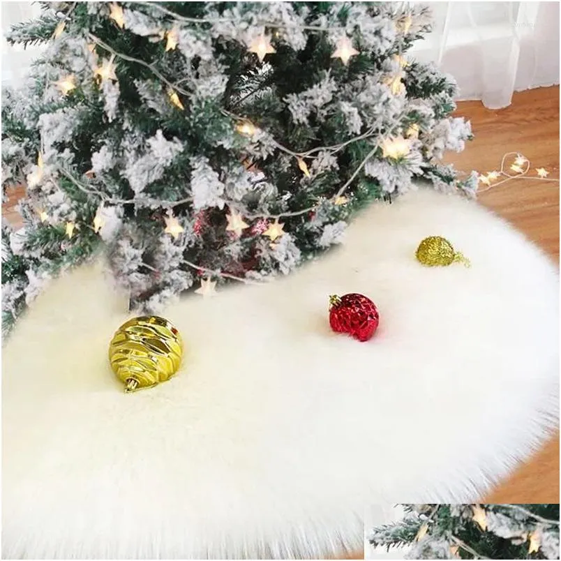 クリスマスの装飾クリスマス装飾38/68cmの木のスカート丸いぬいぐるみクリスマスツリーベースエルカーペットマット装飾パーティーDHR9x