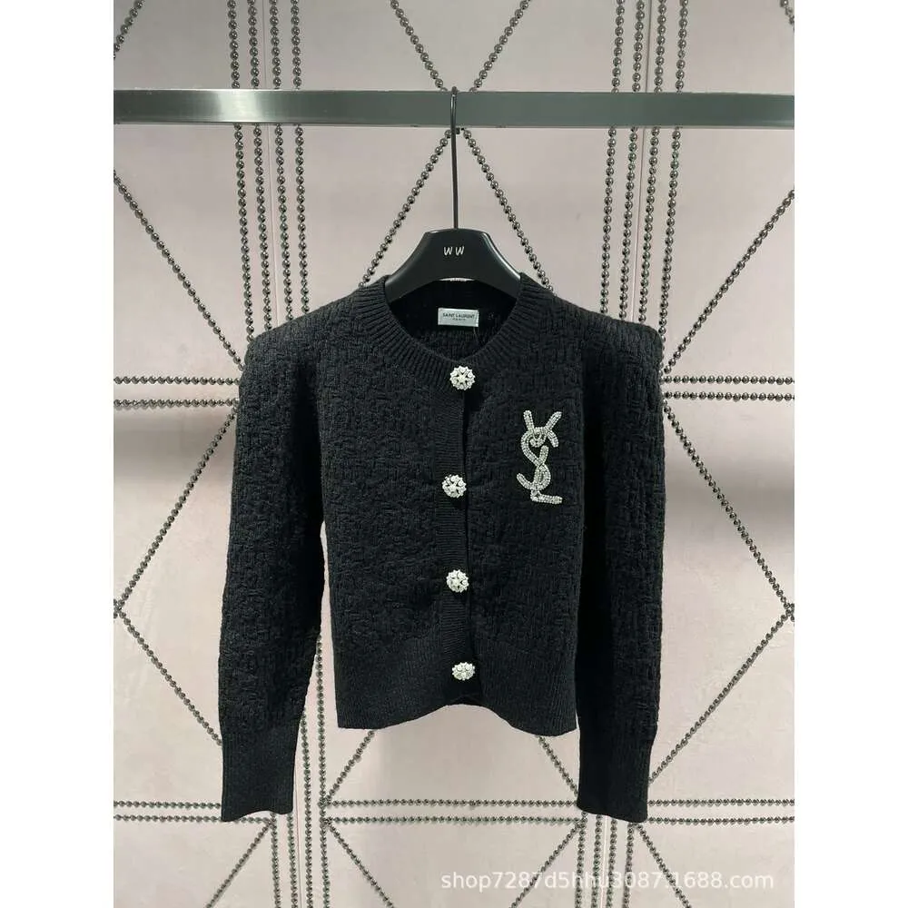 Saint Laurent Womens Cropped Cashmere Blend Cardigan With