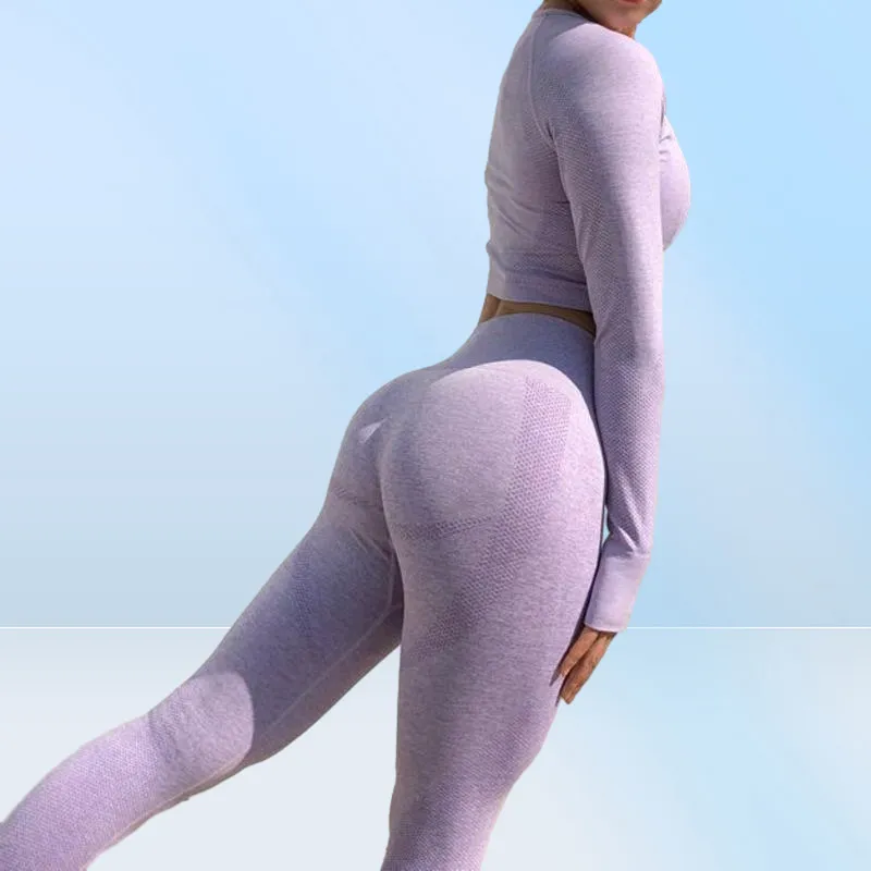 Seamless Gym Clothing Women Gym Yoga Set Fitness Workout Sets Yoga Top And Athletic Legging Women039s Sportswear Suit3371863