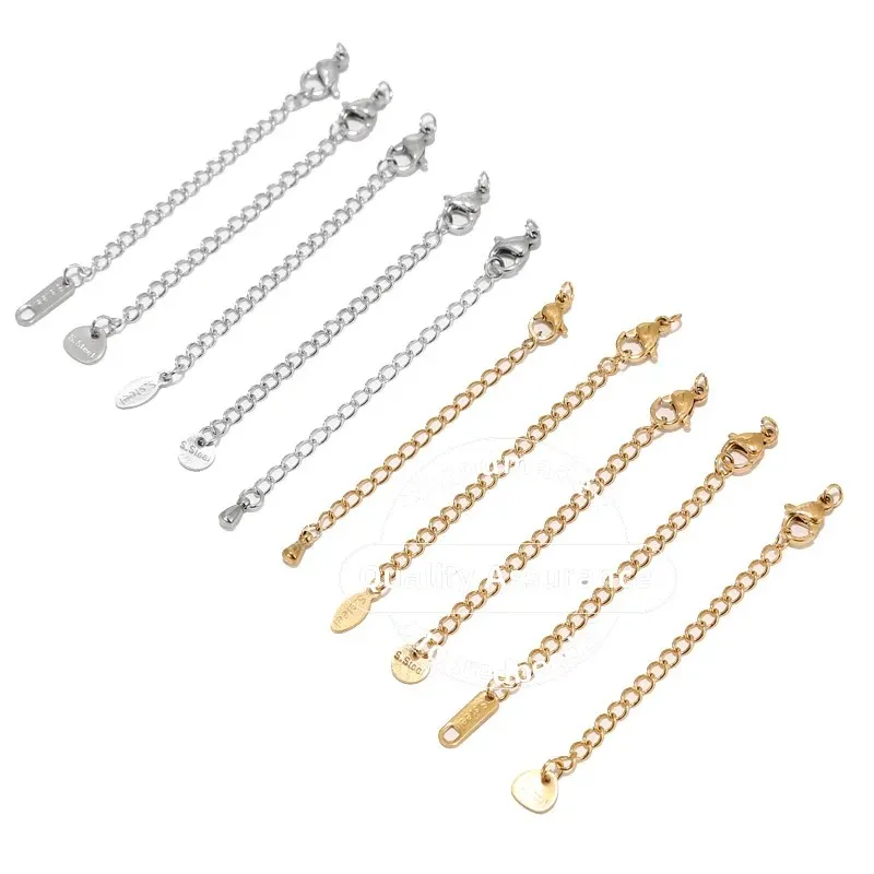 Stainless Steel 2 inch Gold Extension Tail Chain Lobster Clasps Connector DIY Jewelry Making Findings Bracelet Necklace Jewelry MakingJewelry Findings