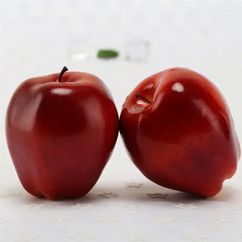 Party Decoration 2pcs/Set Artificial Red Apple Home Garden Kitchen Ornaments Delicious Fake Fruits Crafts Food Pography Props Supplies