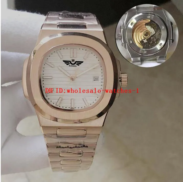 10 Style Classic Men's Watch étanche hommes montres automatiques 5711 5711/1R-001 bracelet en or rose cadran blanc CAL.324SC montre mécanique de luxe pour hommes montre-bracelet U1