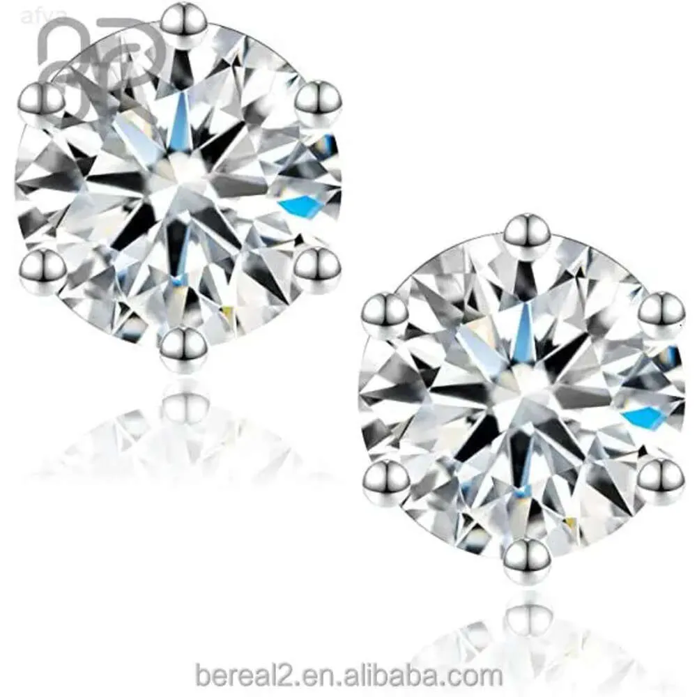 Moissanite Vvs, 1/2/3/4ct, vente en gros en usine, Test de diamant, Bling Ice Out, rond, taille brillant, argent 925