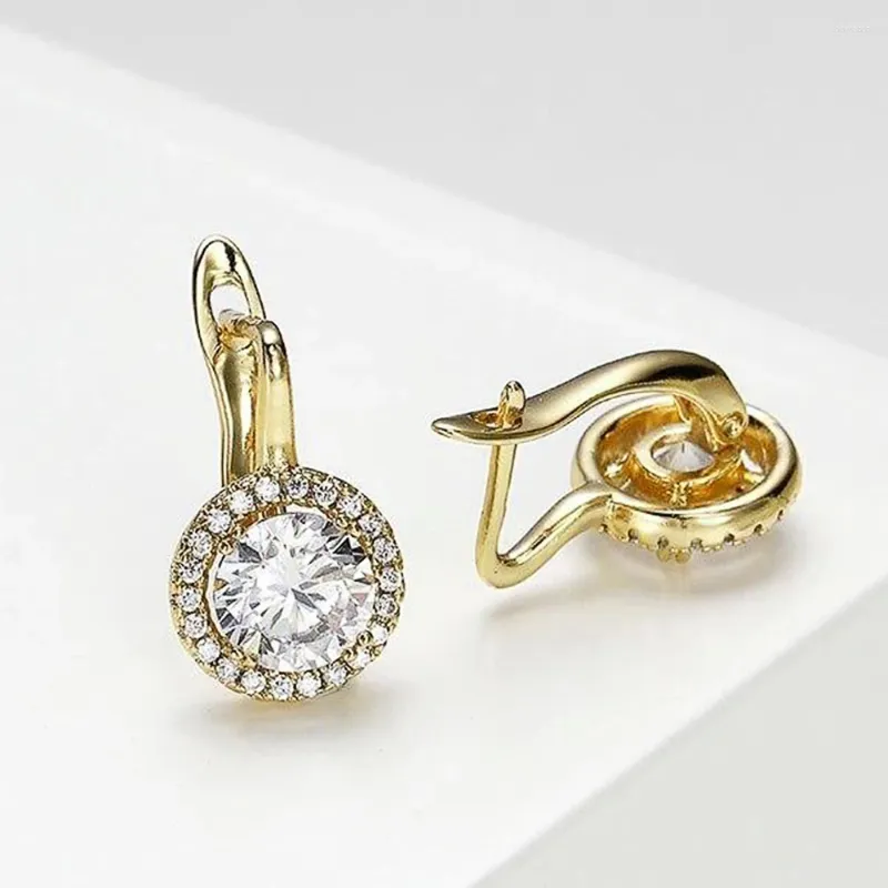 Dangle Earrings Huitan 2023 Women Luxury Inlaid Cubic Zirconia Crystal Drop Wedding Engagement Simple Stylish Jewelry