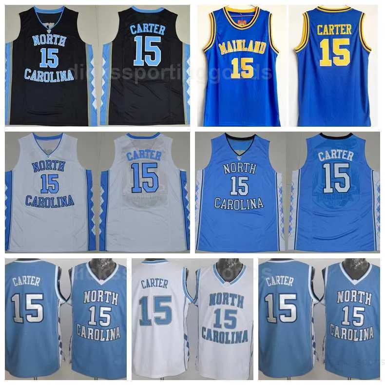 NCAA College 15 Vince Carter Jerseys Северная Каролина Тар Хилс Средняя школа Флорида Дейтона -Бич материковые баскетбольные майки Картер Форма