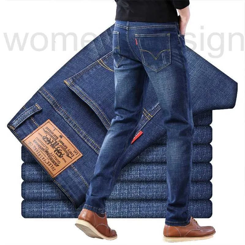 Herrenjeans Herrenjeans Designer Luxus Su Lee Herbstmode Herren elastische gerade Röhre lose lässig große Slim Fit vielseitige Hose rauchgrau LLNL