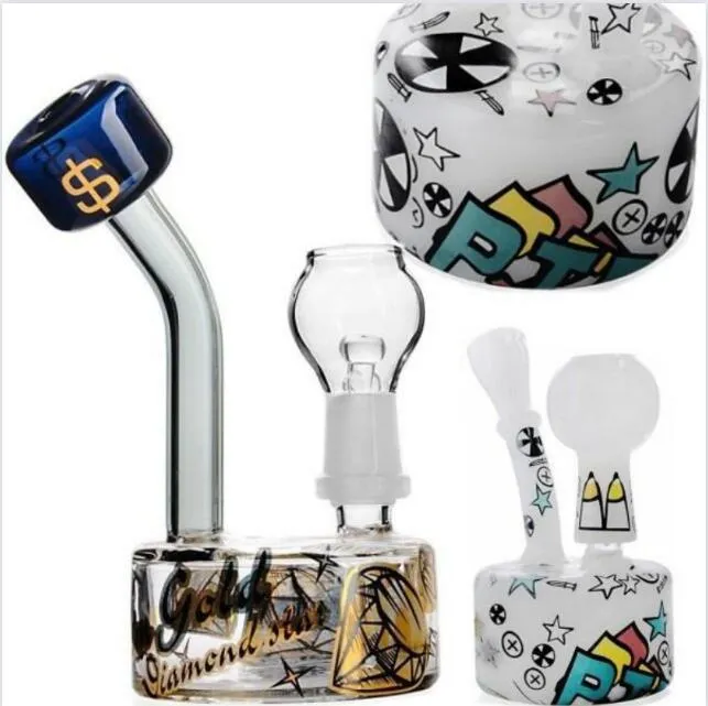 Beaker Bong Mini plates-formes pétrolières narguilés Heady Dab conduites d'eau fumée verre eau Bongs cire avec bol de 14mm tabac