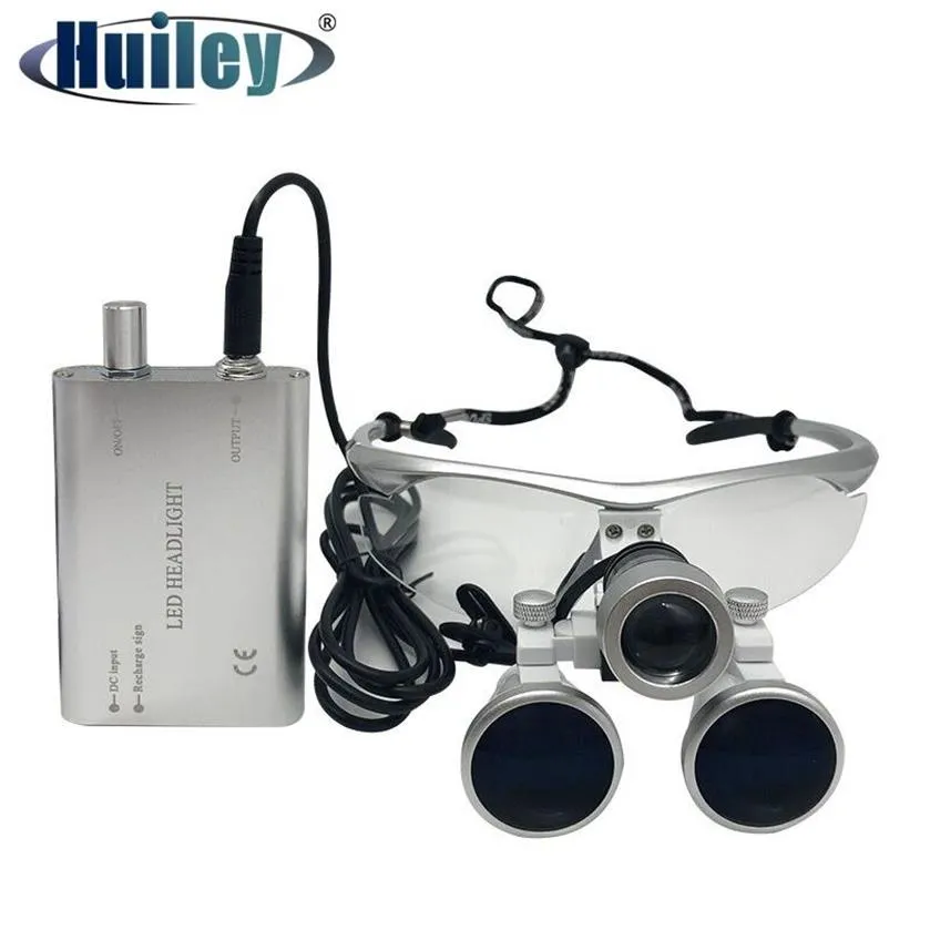 Surgical Dental Refractive Dental Loupes With LED Head Light Lamp 3.5X Magnifying Glasses For