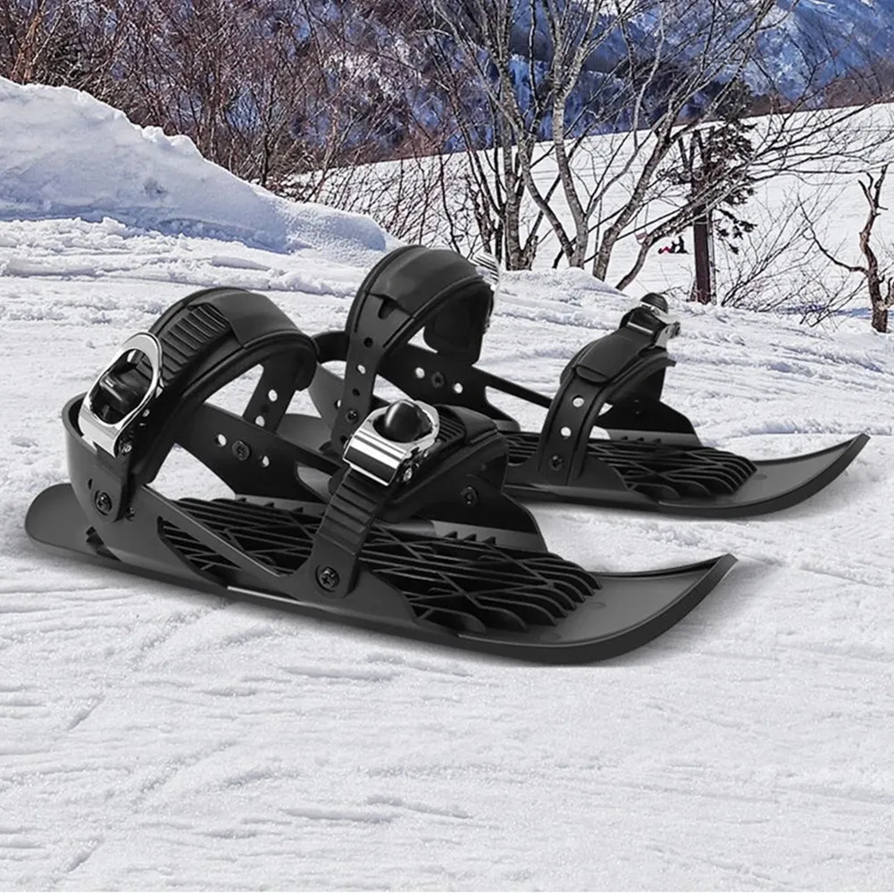 Mountaineering Crampons Mini Short Ski Skates Snowboard Boots Skiboards Adjuatable Adults Short Shoe Snowblades Portable for Winter Outdoor Sports 231102