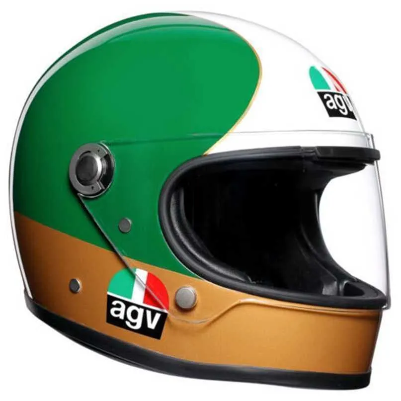 Casques intégraux AGV Casques de moto pour hommes et femmes AGV X3000 Ago 01 Casque de moto de moto rouge / blanc / vert WN-9IW3